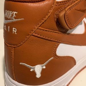 Nike AF1 Mid iD White Burnt Orange Texas Longhorns